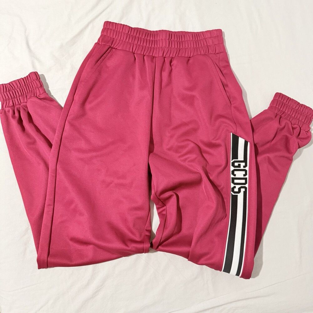 GCDS Women’s Sporty Pants In Cherry, Sweatpants, Joggers Sz XS NWT Pockets